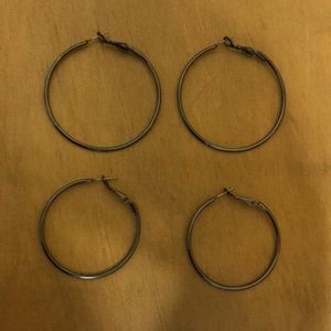 Black hoop earrings from Maurice's